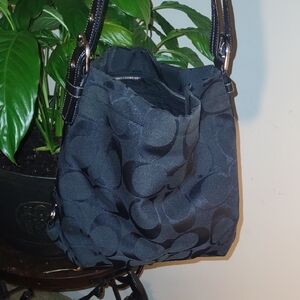Coach Black Signature Canvas Shoulder Bag